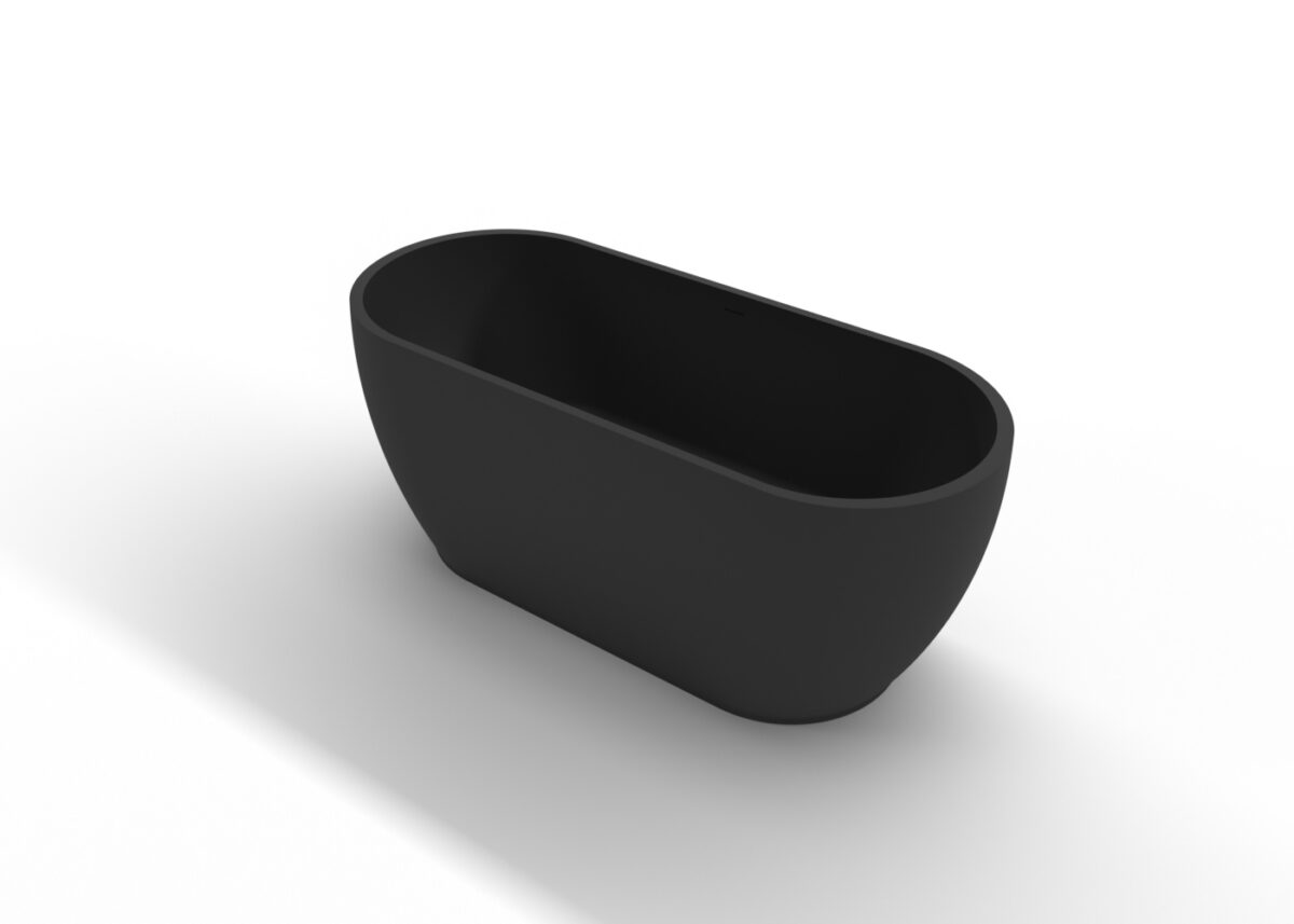 Freestanding Bathtub Bathtub-02-L-Black Side View