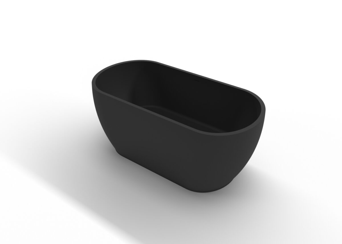 Freestanding Bathtub Bathtub-02-M-Black Side View