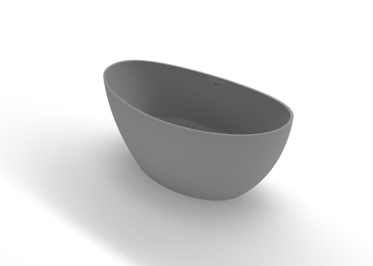 Freestanding Bathtub Bathtub-03-L-Grey Side View