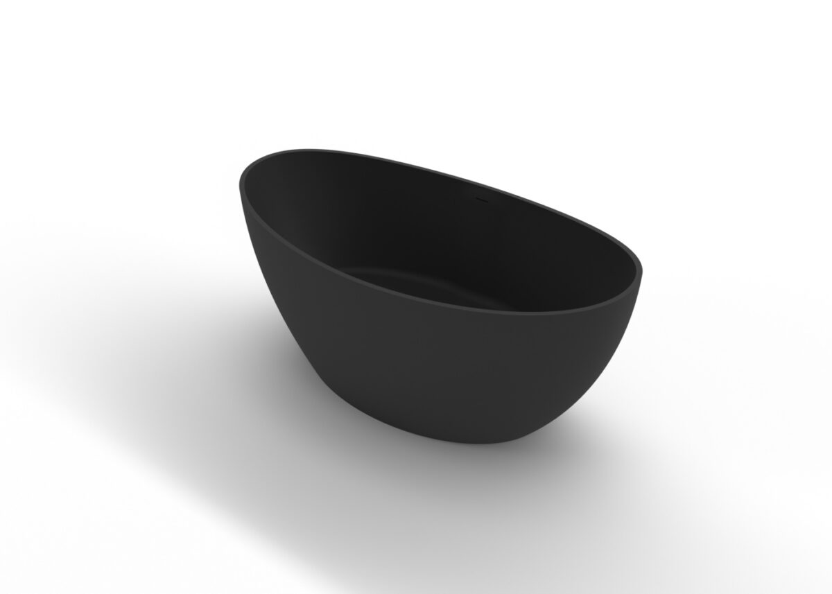 Freestanding Bathtub Bathtub-03-M-Black Side View