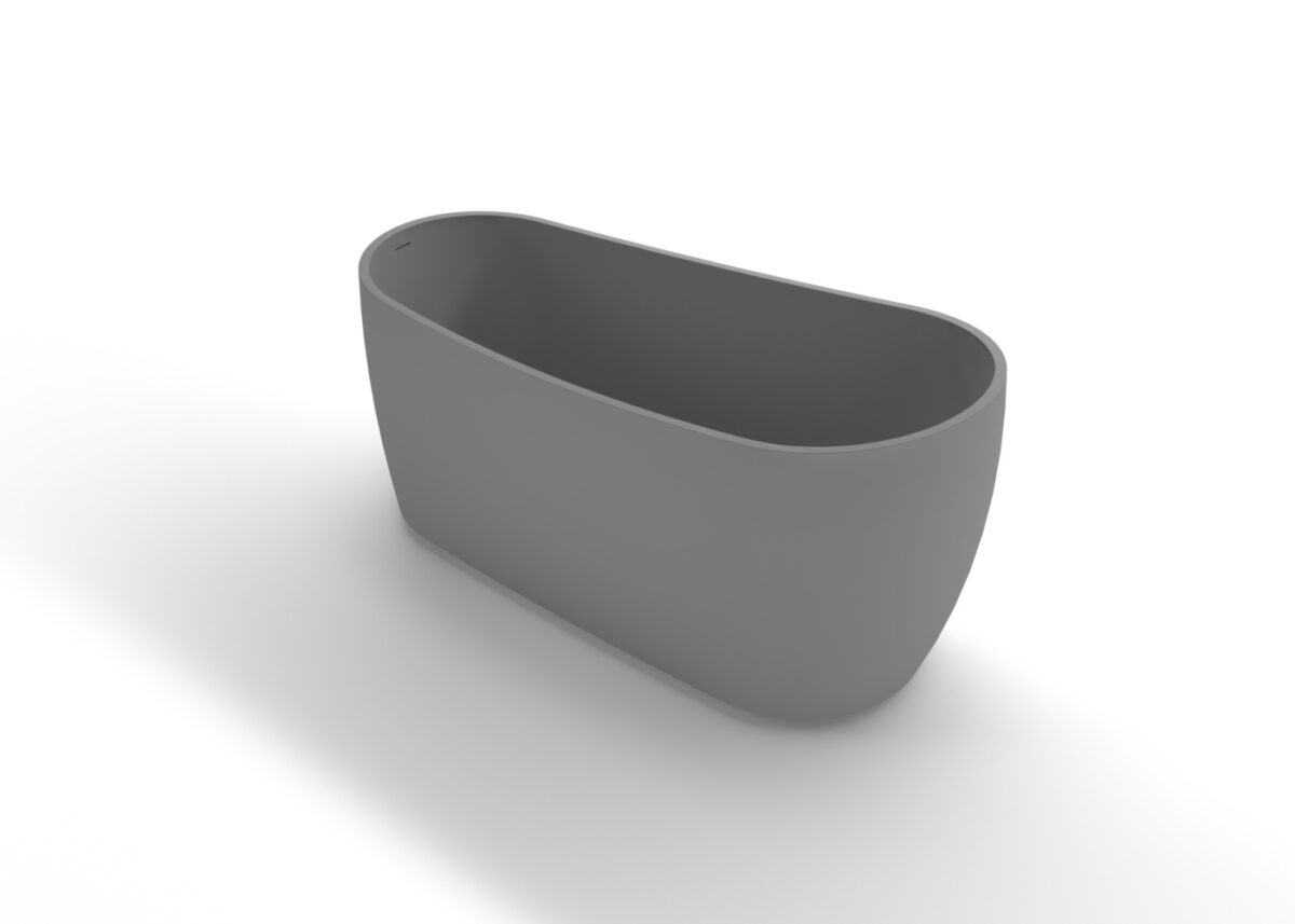 Freestanding Bathtub Bathtub-09-Grey Side View