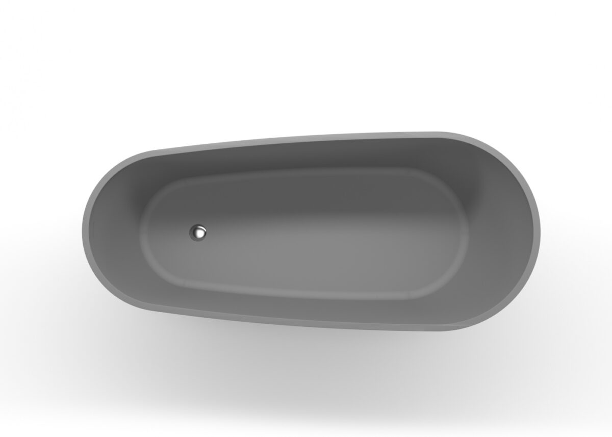 Freestanding Bathtub Bathtub-09-Grey Top View