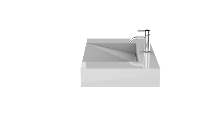 Solid Surface Wall Mounted Bathroom Sink - Model WT-04-D | Badeloft USA