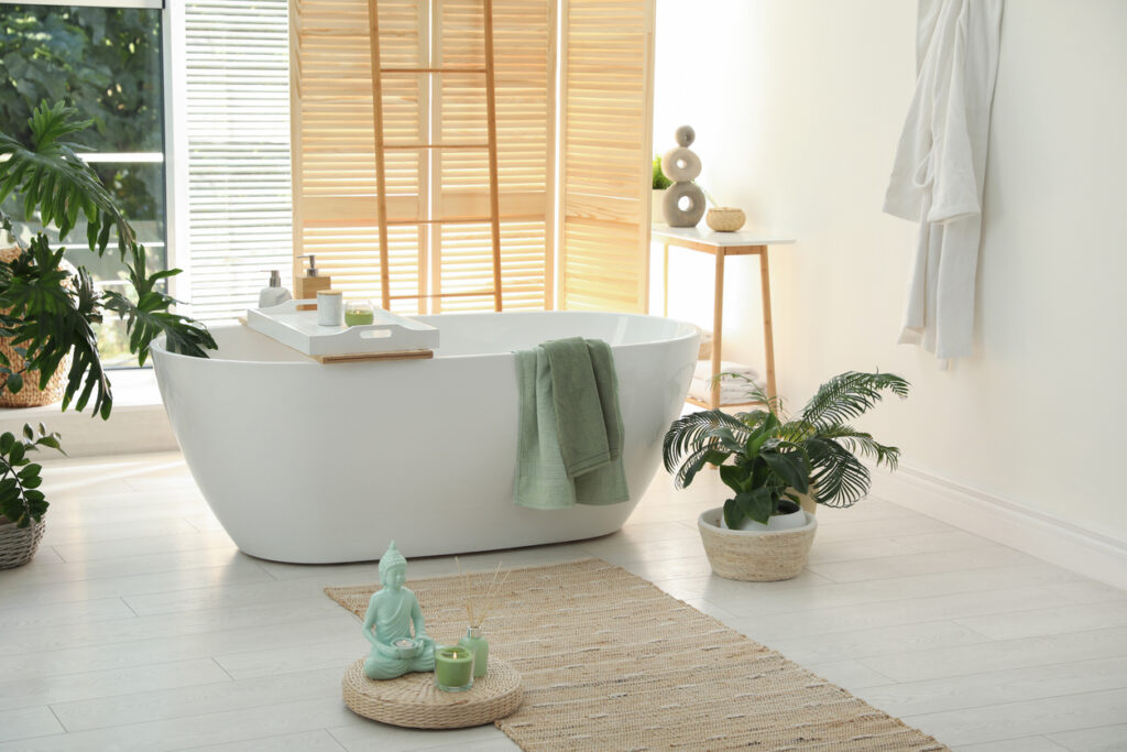 classic white bathtub